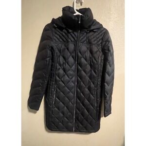 Michael Kors Packable Down Fill Puffer‎ Coat Black Hooded Quilted Women's